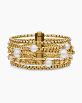 DY Madison® Pearl Multi Row Chain Bracelet in 18K Yellow Gold with Pearls, 25.7mm